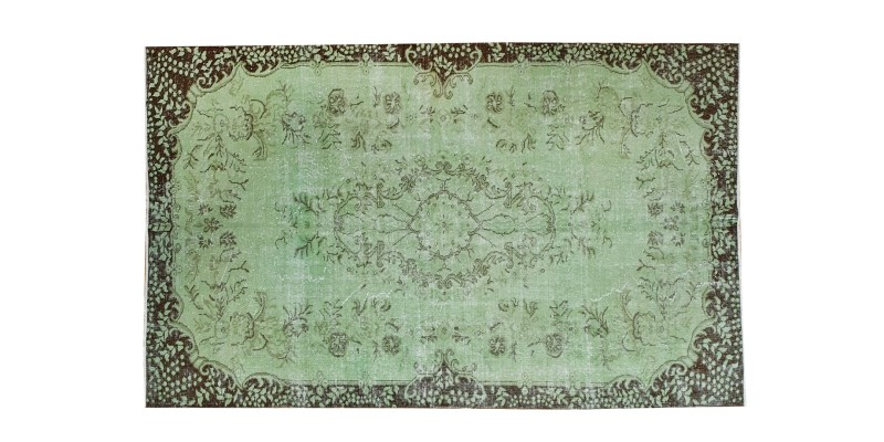 5'9x9'8'' green wool rug , 6x10 handmade rug , turkish hand knotted rug , distressed rug , antique kitchen rug , 60'old Rug , 175x294 cm
