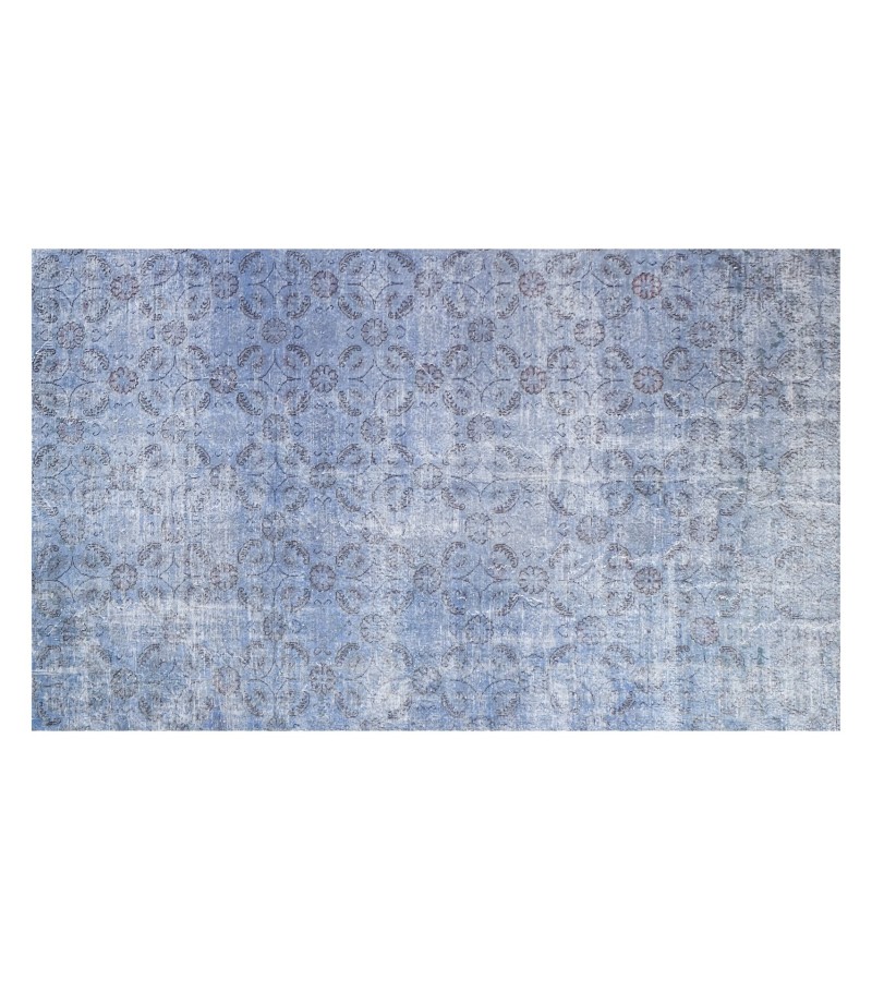 7x10 handmade rug , blue vintage rug , distressed rug , 6'8x10'1 anatolian area rug , hand knotted rug , 60'old Rug , 201x306 cm