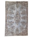 7x10 blue vintage rug, hand made wool rug , antique distressed rug 6'10x10'2 , turkish anatolian rug , muted color rug , faded rug , 206x306