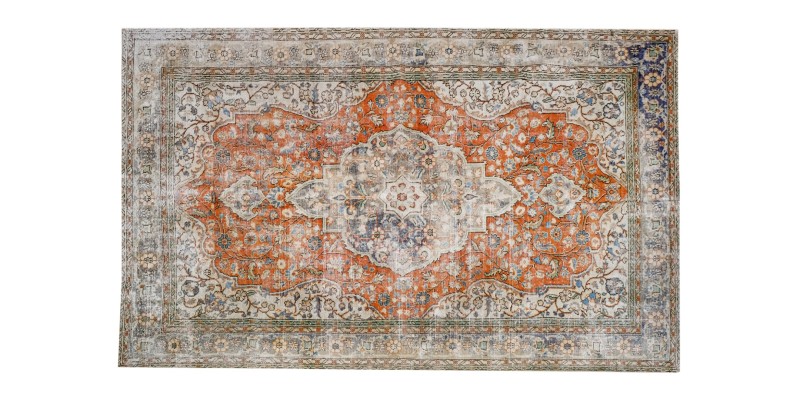 7x11 handmade wool rug , turkish vintage rug , 7'x10'9 anatolian rug , living room rug , distressed rug , pastel color rug , 213x327 cm