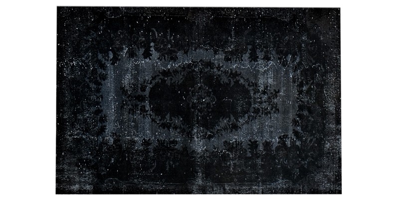 6x10 black rug , handmade wool rug , turkish distressed rug , 6'1x9'11 home decor vintage rug , 185x301 cm