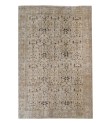 7x10 oversize oushak rug , beige wool rug , antique living room rug , turkish distressed rug , muted color rug , gift for her , 225x312 cm