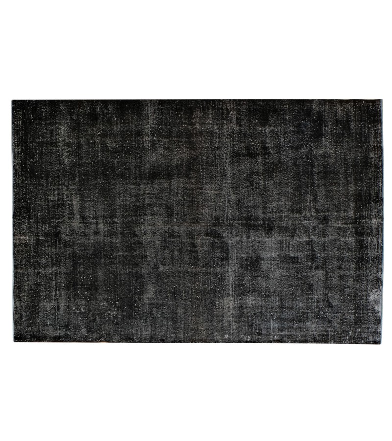7x11 black deco rug , turkish distressed rug , handmade wool rug 6'7x10'8 , Rug For Bedroom , Bedroom Rug , Rugs For Living Room , 205x330