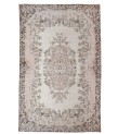 6x10 beige in brown rug , handmade wool rug , distressed rug , anatolian turkish rug , living room rug 6'4x10'3 , 193x312 cm