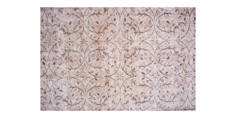 7x10 beige rug , living room rug , 6'7x10 handmade wool rug , turkish distressed rug , hand knotted rug , 205x305 cm
