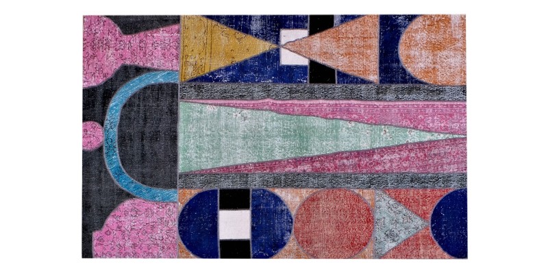 Turkish Patchwork rug, Vintage Handmade Rug , Anatolian Rug , Modern Rug , Bohemian Rug  , %100 Wool Rug , Area Rug