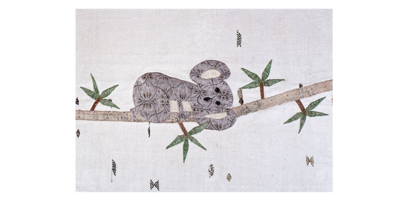 5'2x7'5 koala patterned carpet , custom handmade work , hemp rug , unique beauty , decoration work , custom made to order , 160x230 cm