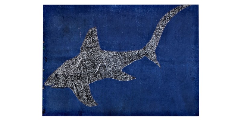 4'4x6'3 shark pattern carpet , custom handmade work , hemp in wool rug , unique beauty, decoration work , custom made to order , 135x195 cm