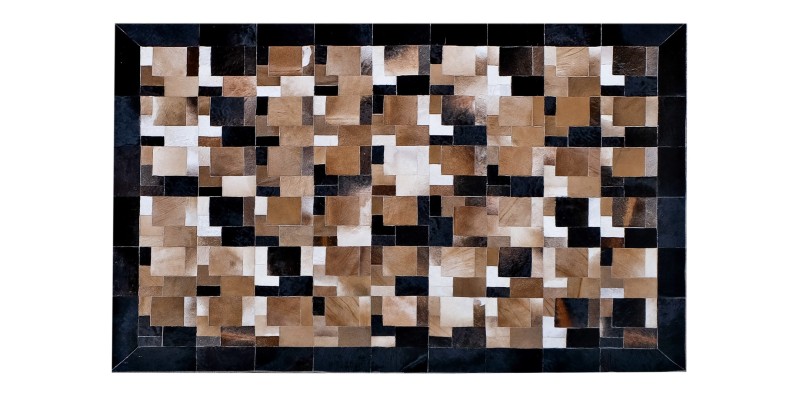 5x8 Handmade Natural Cowhide Rug / Real Hair-on Leather Patchwork Carpet / Home Decor Area Rug / Hallway or Door Runner / Interior Floor Rug