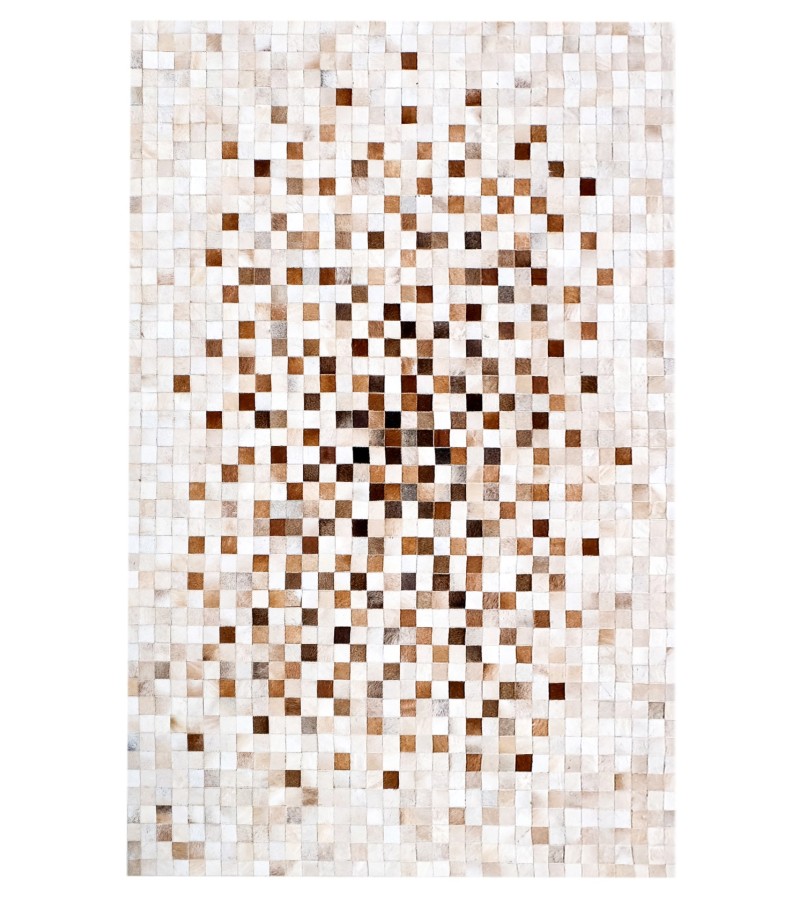 5'3x8'6 Handmade Natural Cowhide Rug /Real Hair-on Leather Patchwork Carpet /Home Decor Area Rug /Hallway or Door Runner /Interior Floor Rug