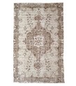 7x11 distressed rug , handmade wool rug 6'5x11'1 turkish vintage rug , large size area rug , hand knotted rug , 193x336 cm brown in beige