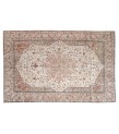 7x10 beige rug , turkish distressed rug , area rug , living room rug , muted rug , faded rug , 6'9x10'6 antique anatolian rug , 204x320 cm