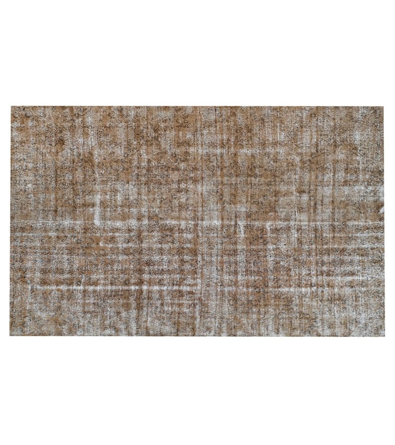 7x10 brown wool rug , antique oushak rug, 6'8x10'1'' turkish rug , living room rug , beige hand knotted rug , bedroom rug , 209x305 cm