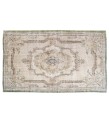 7x10 beige rug , madellion pattern rug , turkish distressed rug , handmade wool rug , 6'11x9'6 hand knotted rug , living room rug , 210x288