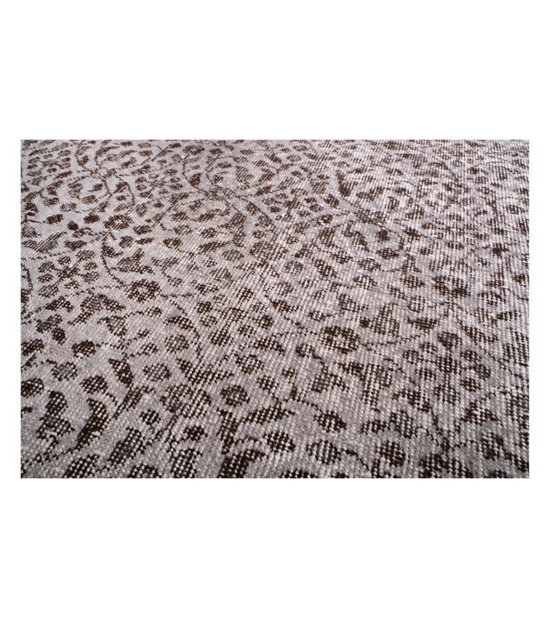 5.8X9.8 Feet Gray Color rug , Living Room Vintage Rug , Floral Pattern Rug , handmade wool rug , turkish rug , antique rug 177x299 cm