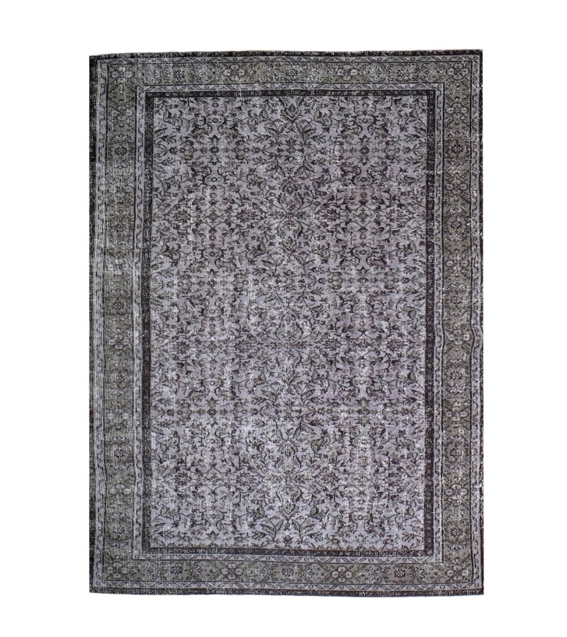5.9X9.7 Feet Gray Color rug , Living Room Vintage Rug, 6x10 Floral Pattern Rug , handmade wool rug , turkish rug , antique rug 182x298 cm