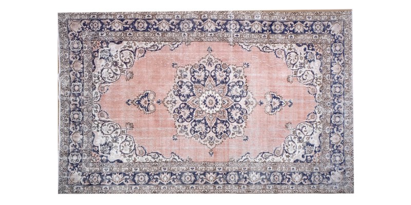 7x11 handmade wool rug , turkish vintage rug , 6'7'x10'8'' anatolian rug , living room rug , distressed rug , pastel color rug , 206x330 cm