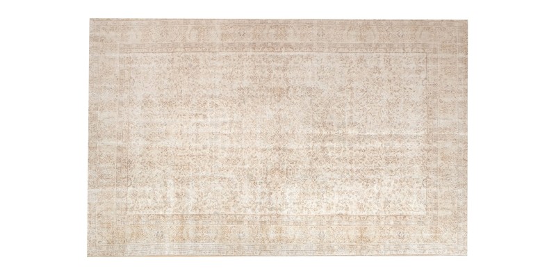 7x10 oversize oushak rug , 6'7x9'9 beige wool rug , antique living room rug , distressed rug , muted color rug , gift for her , 206x304 cm