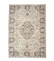 7x10 oversize oushak rug , 6'7x10'2 beige wool rug , antique living room rug , distressed rug , muted color rug , gift for her , 205x312 cm