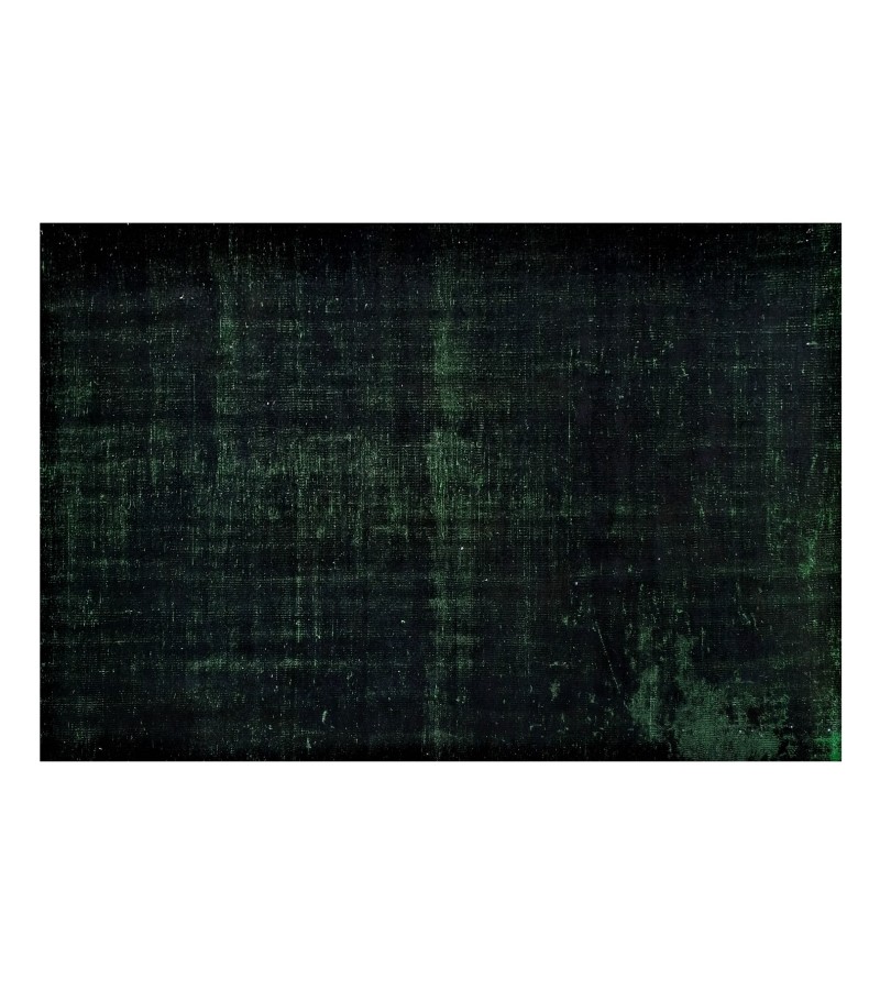 5x9 black in dark green wool rug , turkish handmade rug , distressed rug , 5'2x8'6 Rugs For Living Room ,Floor Rugs , Home Decor 156x258