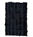 Handmade 100% Genuine Goatskin Rug, Patchwork Goatskin Area Rug, Black Hair on Leather Rug, Natural leather Rug, Area Rug 10