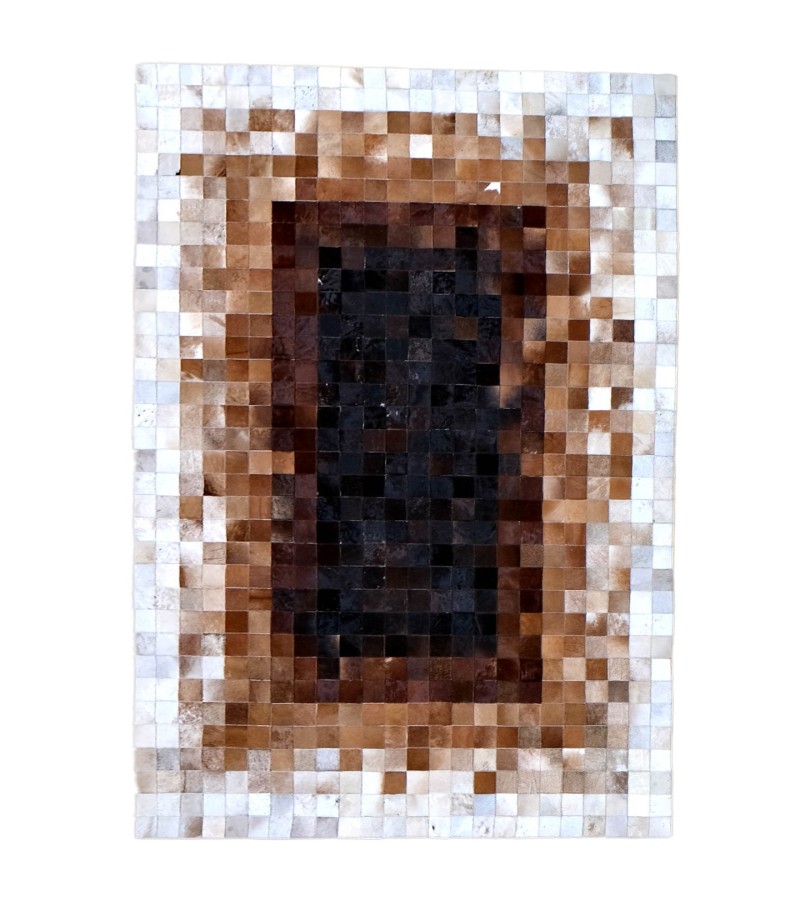 5'3x7'6 Handmade Natural Cowhide Rug / Real Hair-on Leather Patchwork Carpet / Home Decor Area Rug / Hallway or Door Runner / Floor Rug