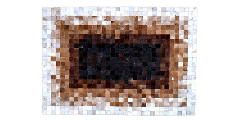 5'3x7'6 Handmade Natural Cowhide Rug / Real Hair-on Leather Patchwork Carpet / Home Decor Area Rug / Hallway or Door Runner / Floor Rug