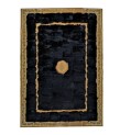 Black and Gold Plush Rug, Black Faux Leather Area Rug, Black and Gold Carpet, Black Plush Living Room Rug, Plush Rug, Black Gold Area Rug