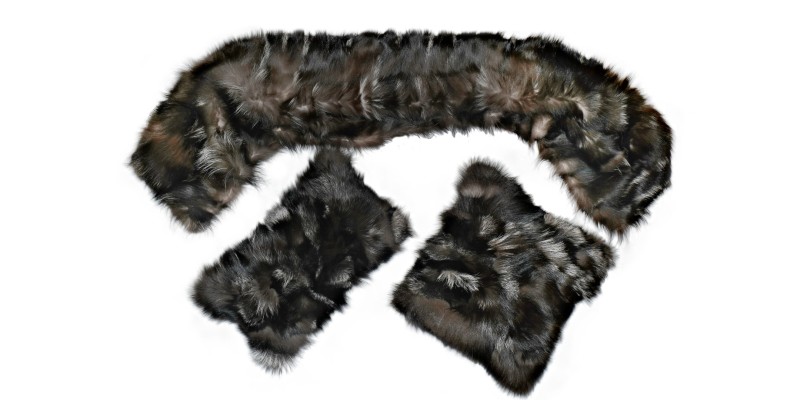 Natural Fox Fur Anthracite Blanket Pillow, Real Fur Throw, Custom Anthracite Throw Pillow Set, Decorative Throw, Decor Housewarming Gift