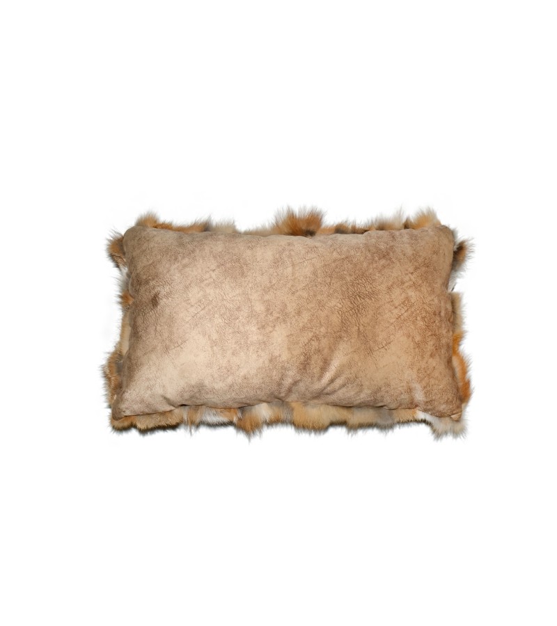 Natural Fox Fur Brown Blanket Pillow, Real Fur Throw, Custom Brown Throw Pillow Set, Fluffy Fur Decorative Throw, Decor Housewarming Gift