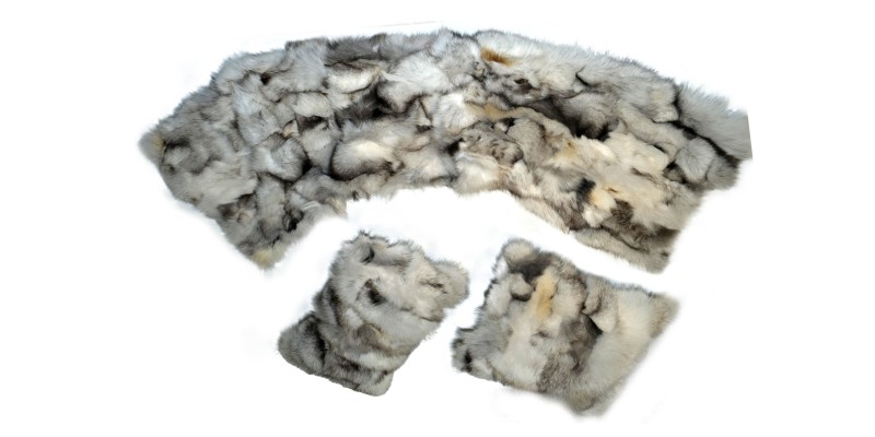 Natural Fox Fur Gray Blanket Pillow, Real Fur Throw, Custom Gray Throw Pillow Set, Fluffy Fur Decorative Throw, Decor Housewarming Gift