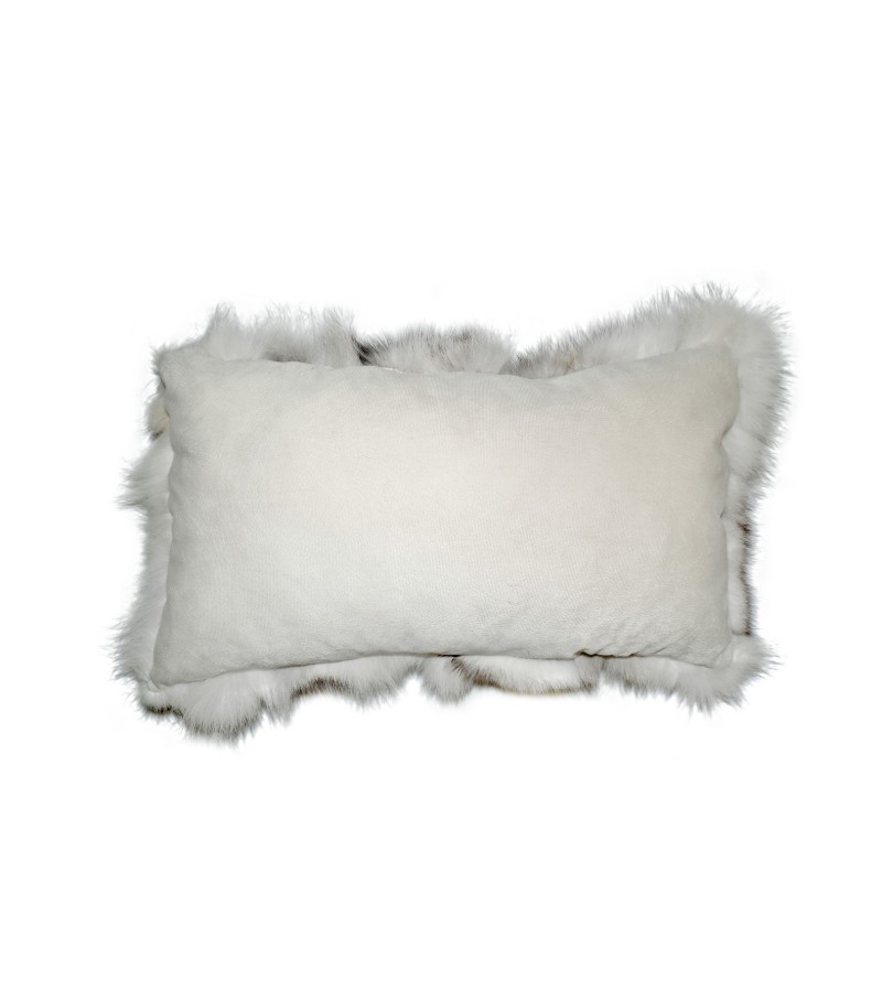 Natural Fox Fur Gray Blanket Pillow, Real Fur Throw, Custom Gray Throw Pillow Set, Fluffy Fur Decorative Throw, Decor Housewarming Gift