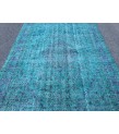 6x9 hand woven rug, , Handmade Teal Blue rug , 5'6 X 8'10 living room rug