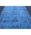 6x9 blueTurkish rug, vintage rug, oriental rug, 6'2 X 8'8 retro rug