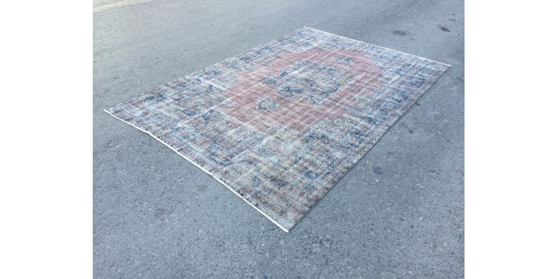 7x9 handmade dining room rug, vintage rug, , Turkish bedroom rug, 6'6 X 9'5 area rug