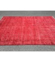 7x10 red distressed area rug, Living room rug, 6'11 X 10'4 Turkish rug