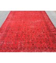 7x10 red retro rug, handmade area rug, 6'9 x 10'4 woven rug , living room rug