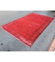 7x10 red retro rug, handmade area rug, 6'9 x 10'4 woven rug , living room rug