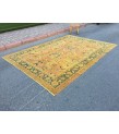 8x11 oversize Oushak rug , red yellow green rug, 7'11 X 11'2 Handmade vintage rug