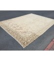 10x13 woven wool rug, beige brown rug, , Vintage Rug, 9'7 X 12'6 faded rug
