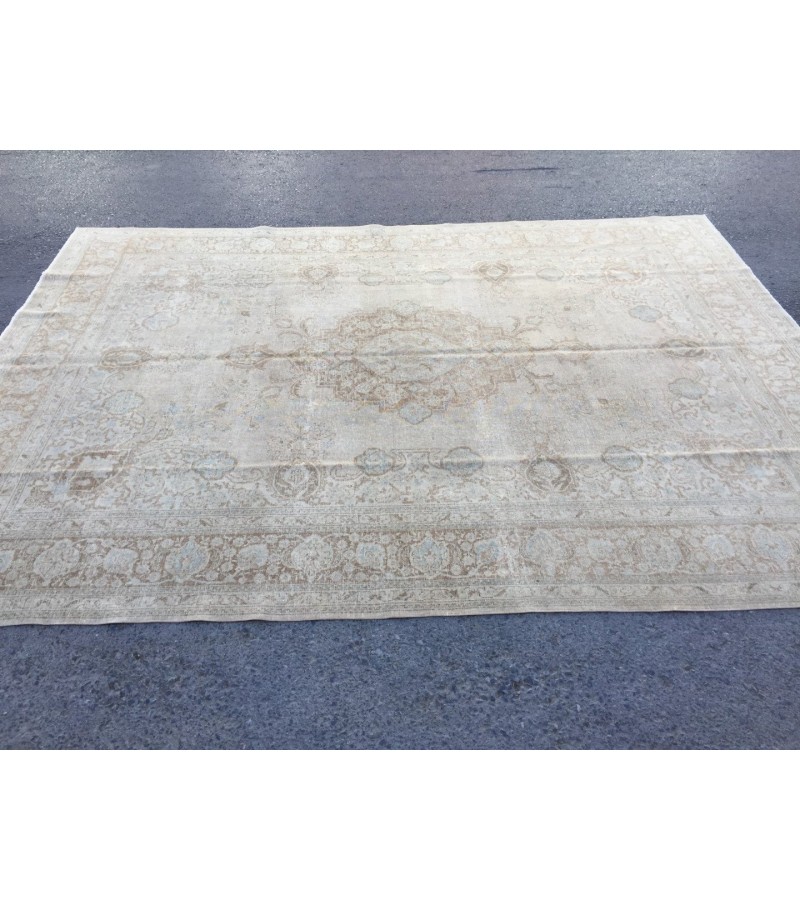 10x13 hand knotted rug, beige brown rug, woven rug, 9'6 X 12'10 Persian area rug