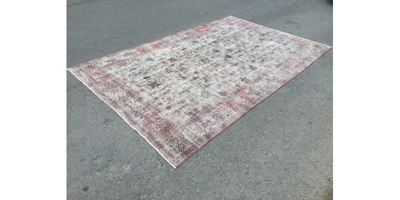 7x11 distressed rug for living room, dining room rug, vintage rug, 6'11 X 10'6 area rug