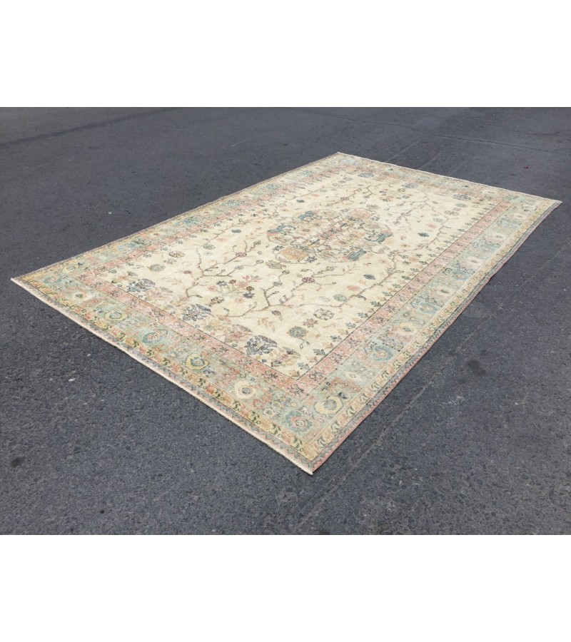 7x11 home decor rug, abstract distressed bedroom rug, 6'7 X 10'7 hand woven rug