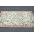 5x8 floral pastel green rug , handmade woven rug, 4'9 X 8'2 Living room rug