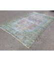 6x10 rainbow distressed rug, hand knotted Turkish rug, rug for living room, 6'2 X 10' area rug