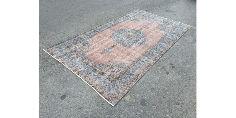 5x8 distressed dining room rug, , oriental rug,4'8 X 8'4 Handmade vintage rug