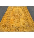5x9 retro bedroom rug , dining room rug, 5'5 X 9' yellow brown rug