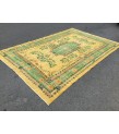 7x11 handmade yellow green rug, , Vintage rug , 7'1 X 10'10 Bedroom Rug , Turkish Rug