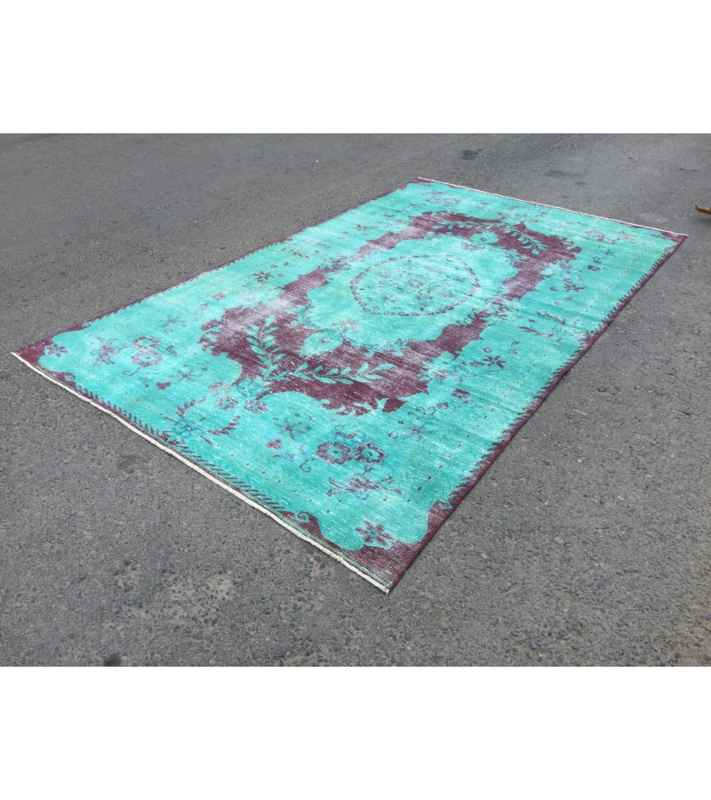 6x10 distressed teal area rug, teal Rug, 6' X 10' Living Room Rug, Oriental rug