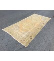 4x8 retro entryway rug, geometric kitchen rug, 3'11 X 8'1 Handmade rug